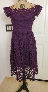 Chi Chi Lace-embellished Woven Midi Dress